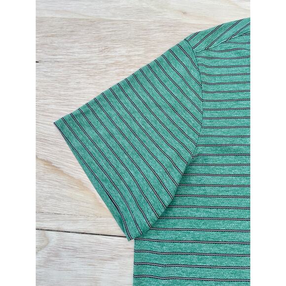 DULUTH Trading Co. Mint Green Striped Polyester/Nylon Polo Shirt Mens SIZE LARGE - Picture 6 of 7